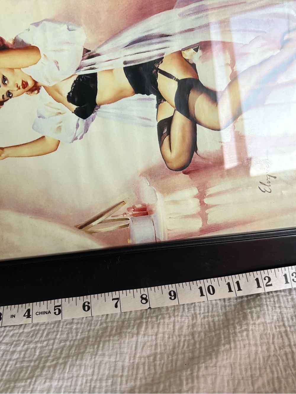 Vintage Pin-Up Art Print in Black Frame - Unknown Brand - Picture 4 of 5